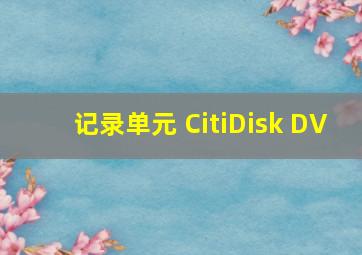 记录单元 CitiDisk DV